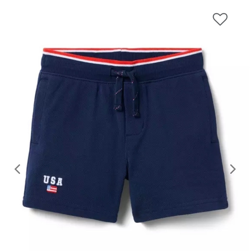 Navy Blue USA Shorts with Red White Trim by Janie and Jack